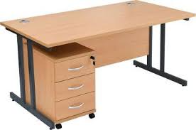 BUREAU 1.20 X 70 SANS RETOUR AVEC CAISSON