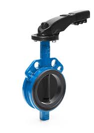 VANNE PAPILLON RESEAU INCENDIE – CORPS ET PAPILLON FONTE DUCTILE – ENTRE BRIDES OREILLES LISSES PN25 - COMMANDE PAR POIGNEE - MANCHETTE EPDM CHALEUR