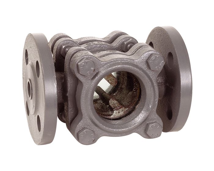 VOYANT DE RETOUR CONDENSAT - CONTROLEUR DE CIRCULATION ACIER NOIR - DOUBLE GLACE - A BRIDE PN16