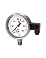 MANOMETRE A CONTACT ELECTRIQUE A BAIN TOUT INOX  Ø100 RACCORD VERTICAL 1/2"