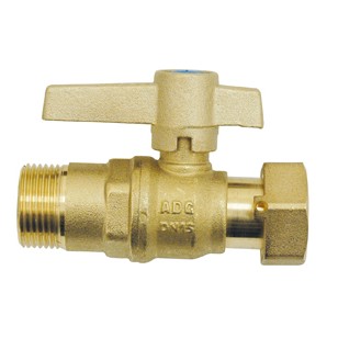 ROBINET DROIT MALE POUR COMPTEUR D'EAU - AVEC VERROUILLAGE DE LA POIGNEE DE MANOEUVRE